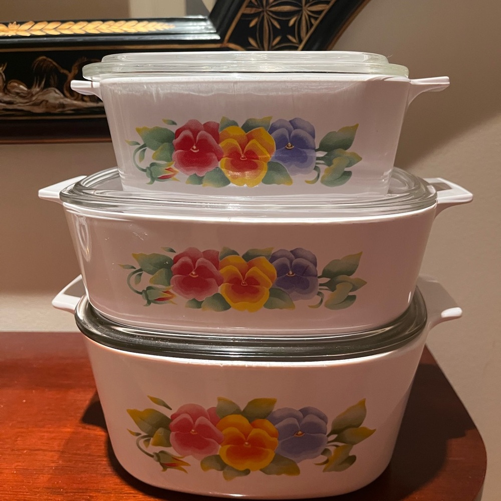 Vintage Corningware Summer Blush Casseroles